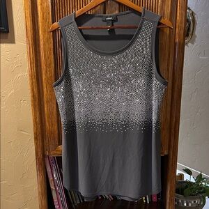 Alfani Black and White Embellished Tank Top